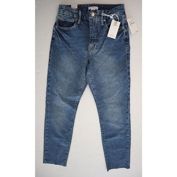 Good American Women's Sz 2/26 Blue Good Classic Raw Edge Ankle Jeans - Picture 1 of 10